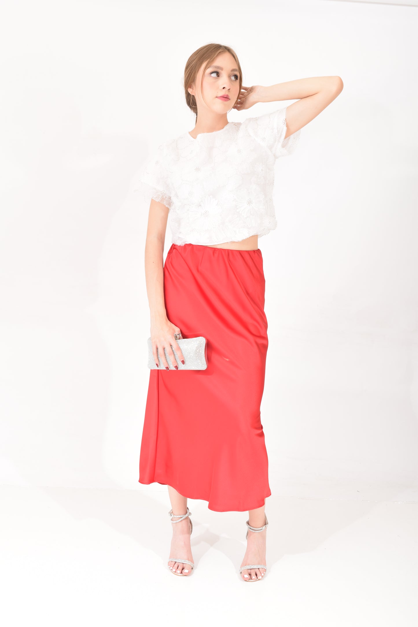Blusa Flores canutillo perlas