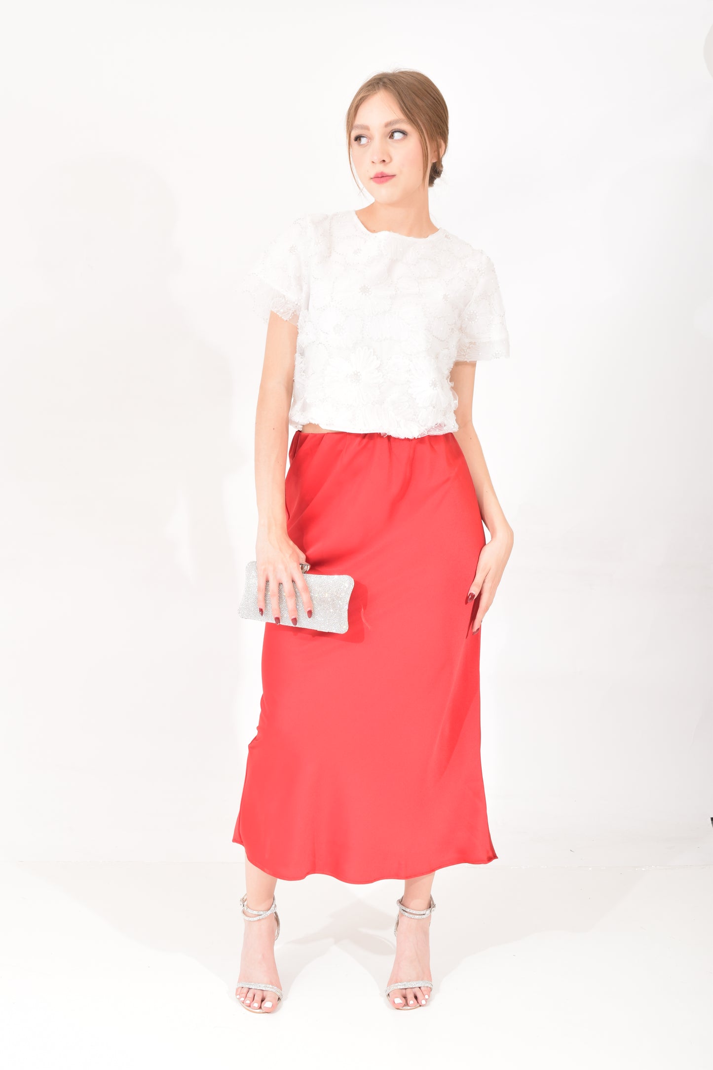 Blusa Flores canutillo perlas