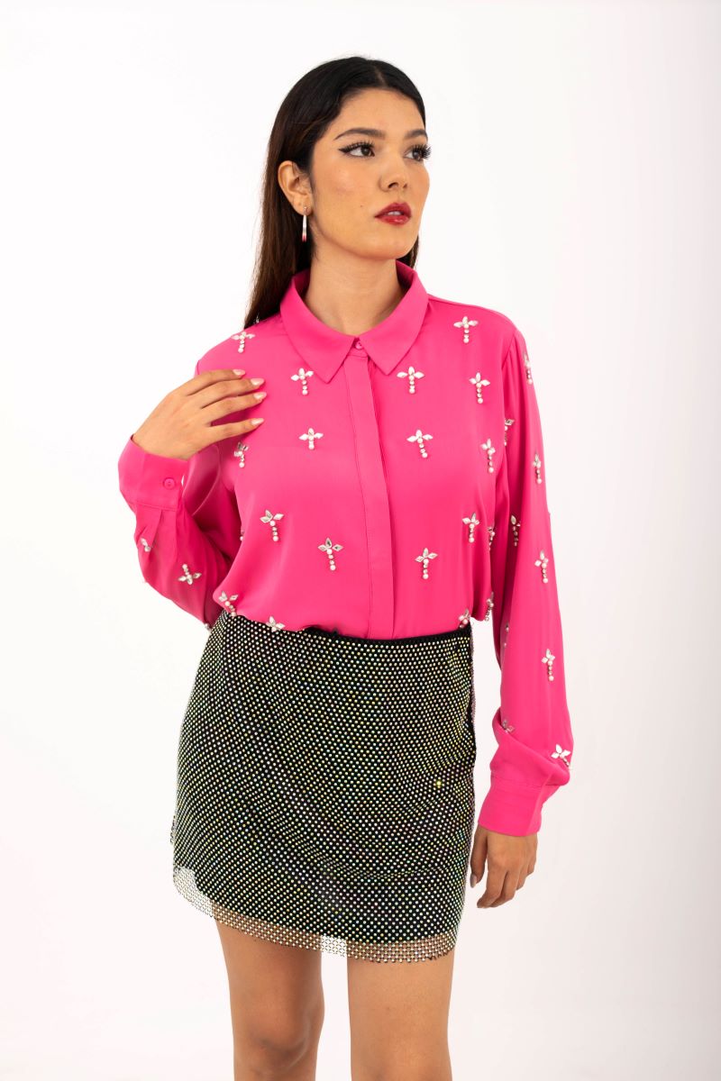 Blusa Satinada Brillos