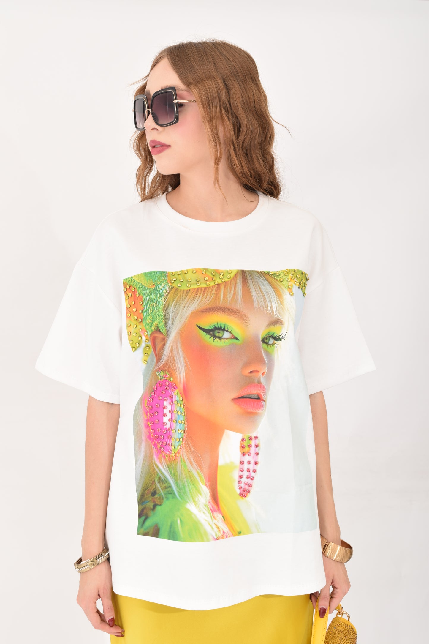 Playera Mujer Colorido y Brillos
