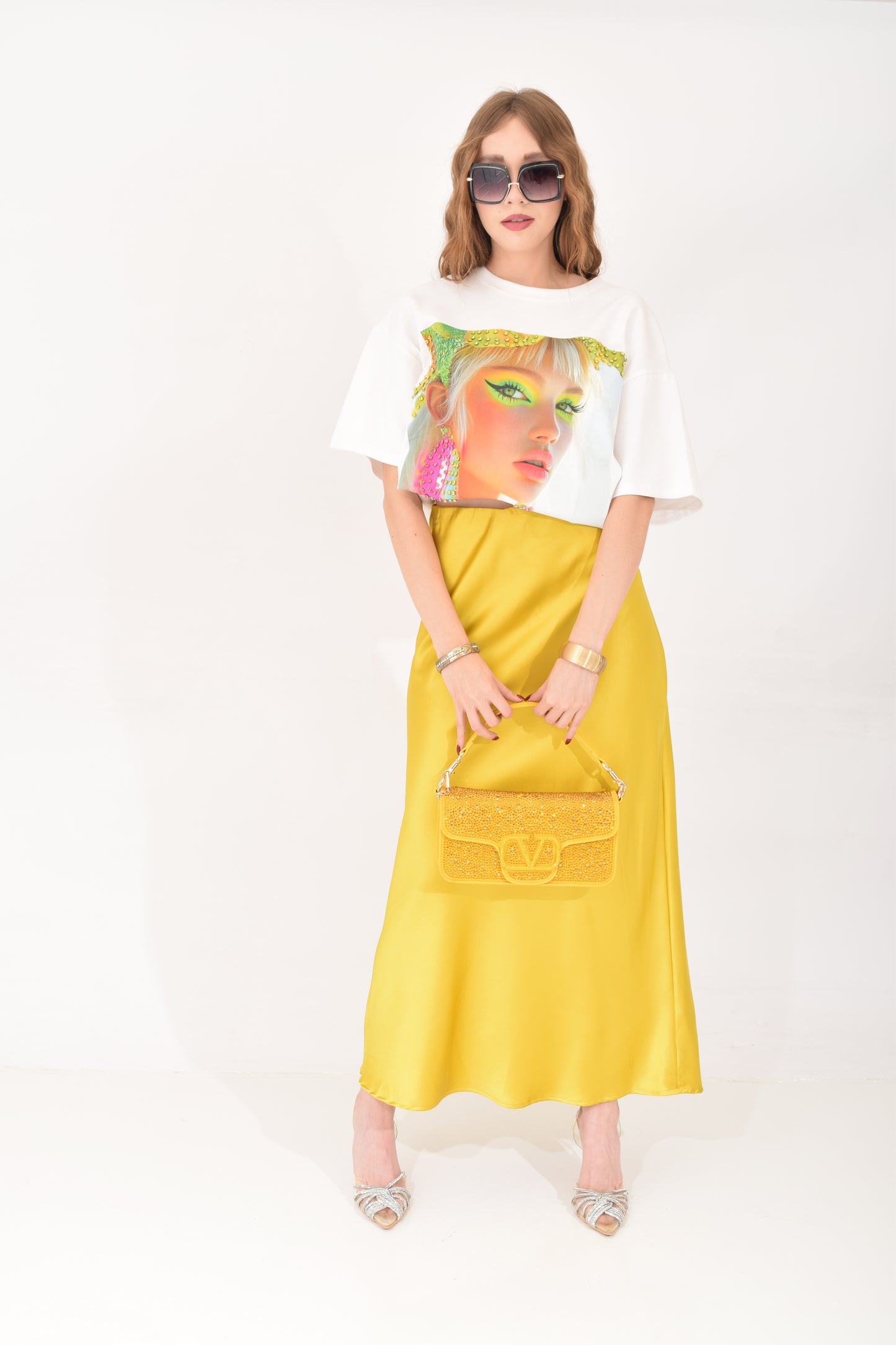 Playera Mujer Colorido y Brillos