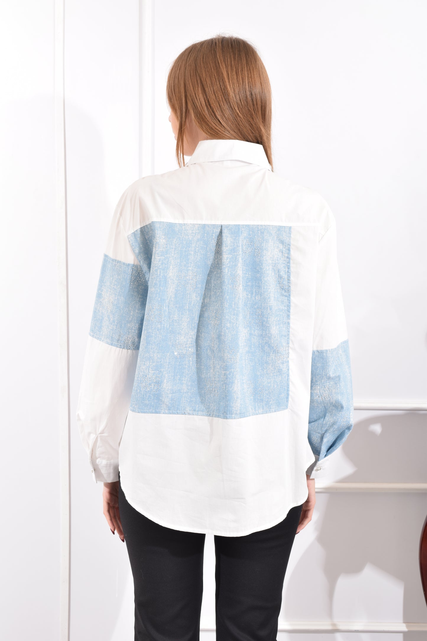 Blusa Bicolor con Brillos