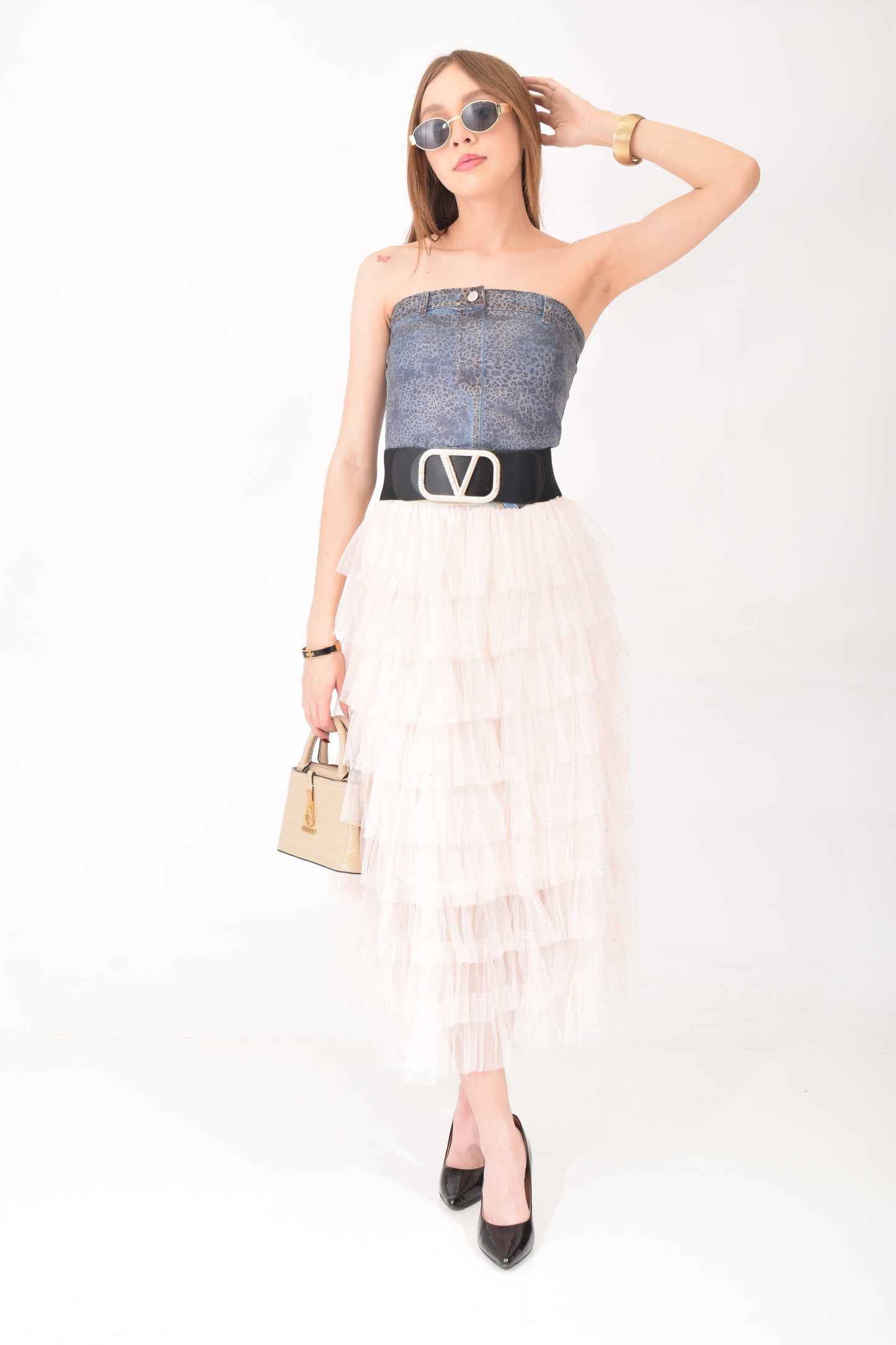Top Strapless Animal Print