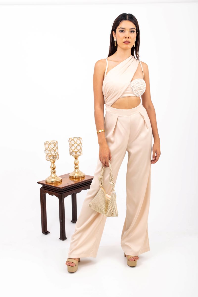 conjunto pantalón/top perlas