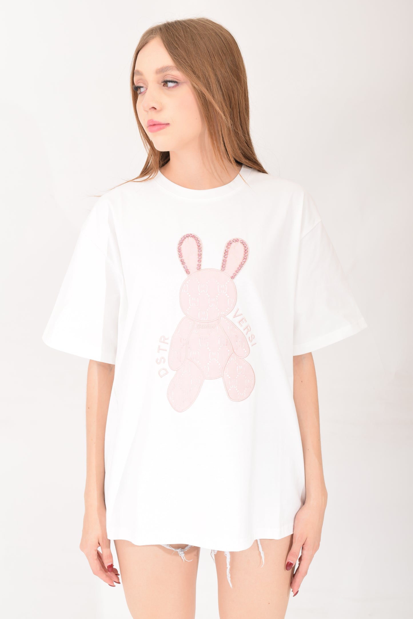 Playera Conejo Brillos Orejas