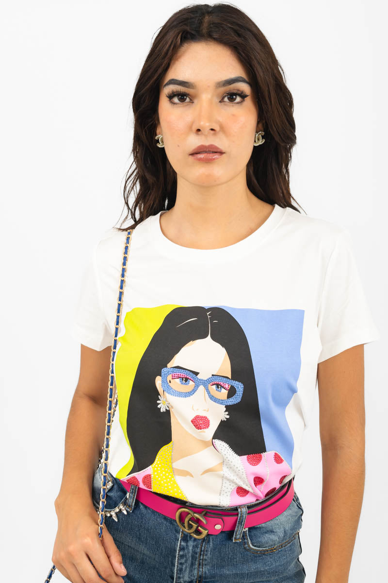 Playera mujer lentes