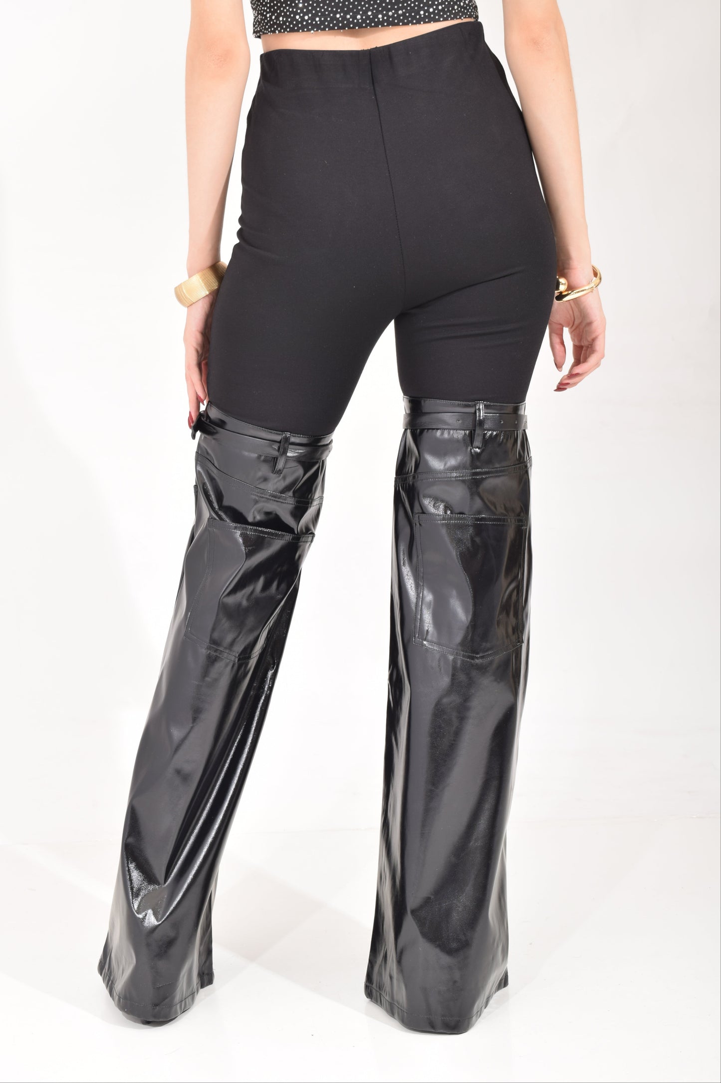 Pantalón Cintos Combinación Polipiel