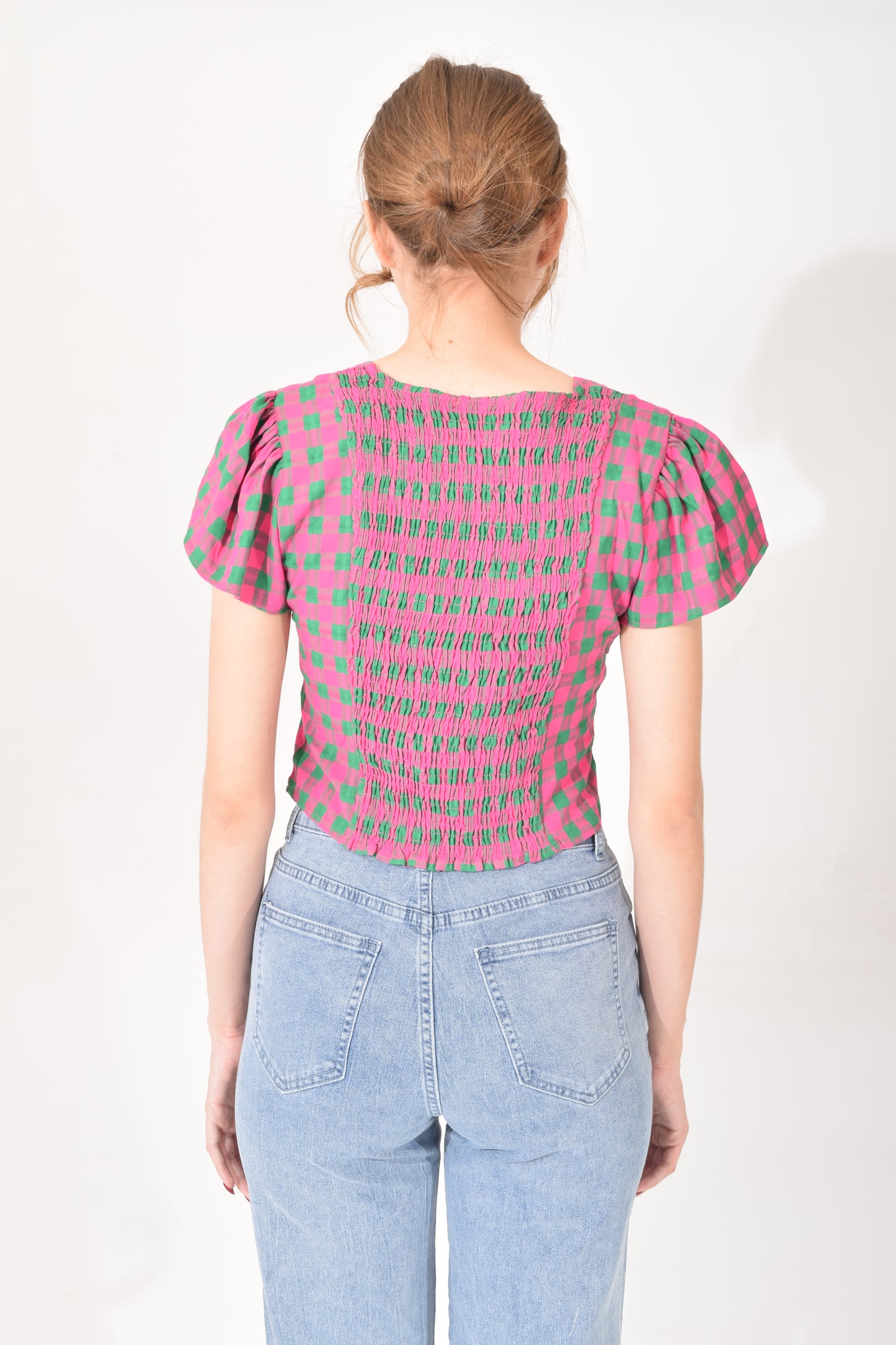 Blusa Corta Cuadros