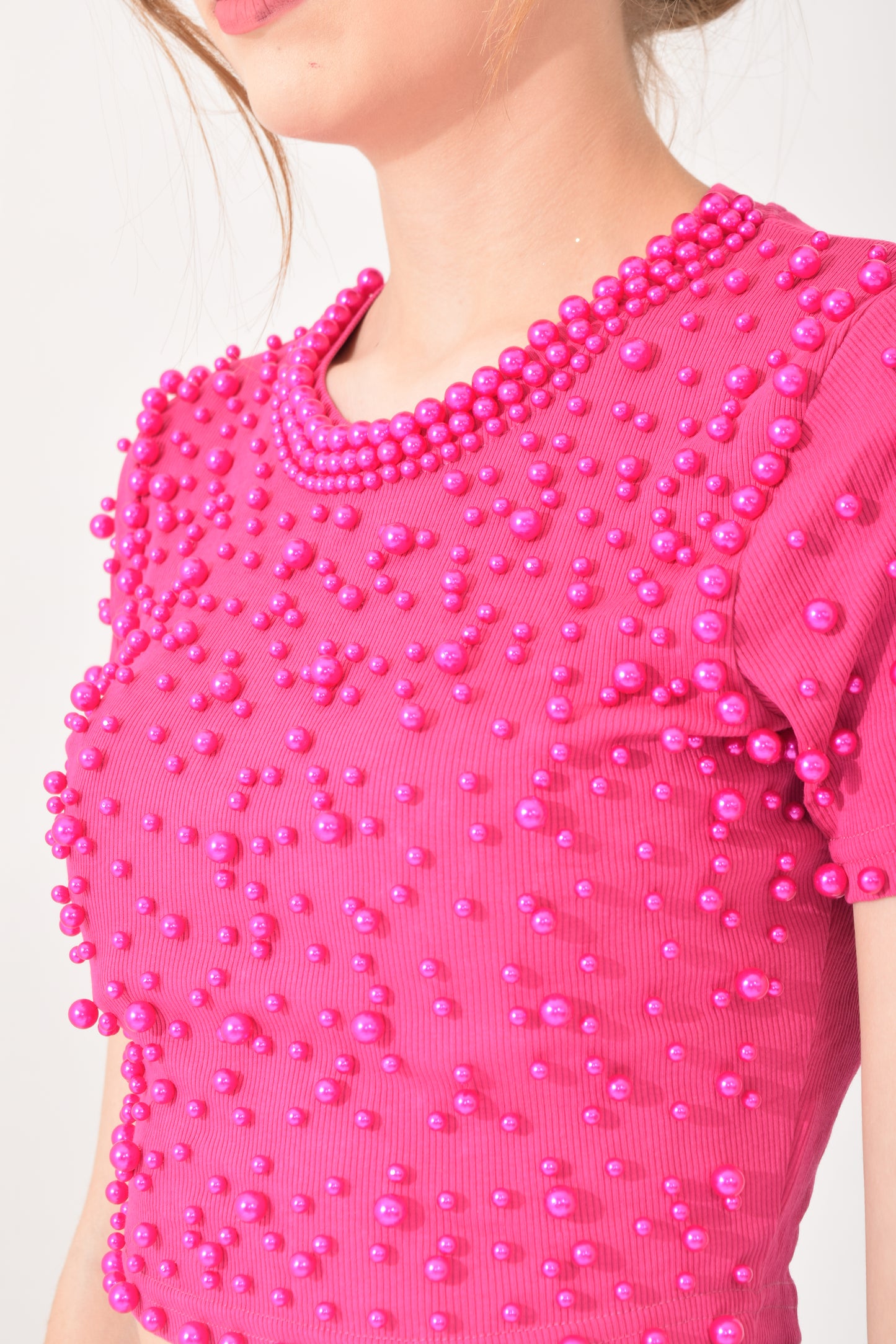 Blusa Corta Perlas