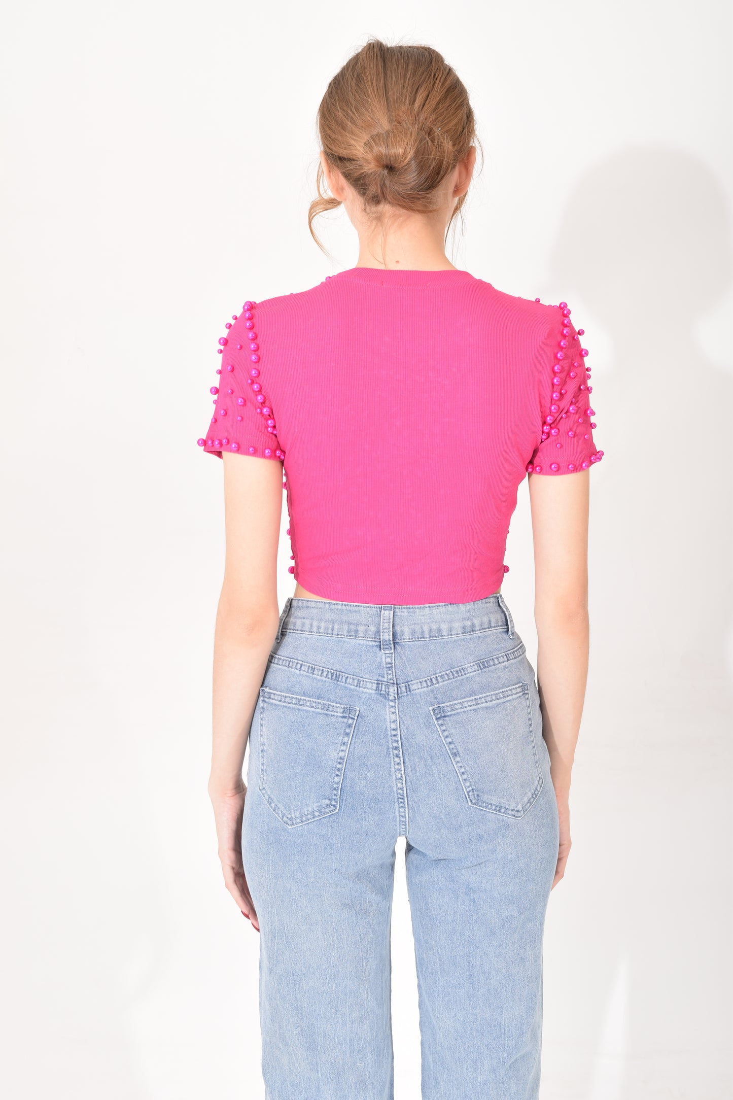Blusa Corta Perlas