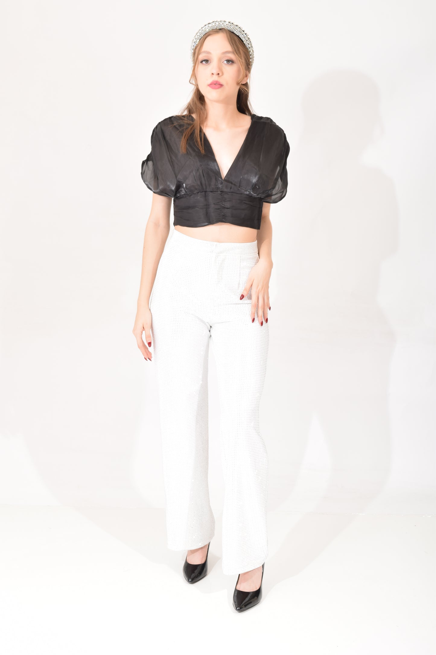 Blusa Corta Organza