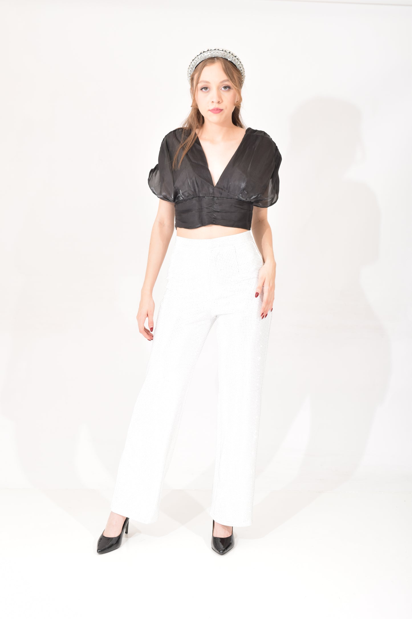 Blusa Corta Organza