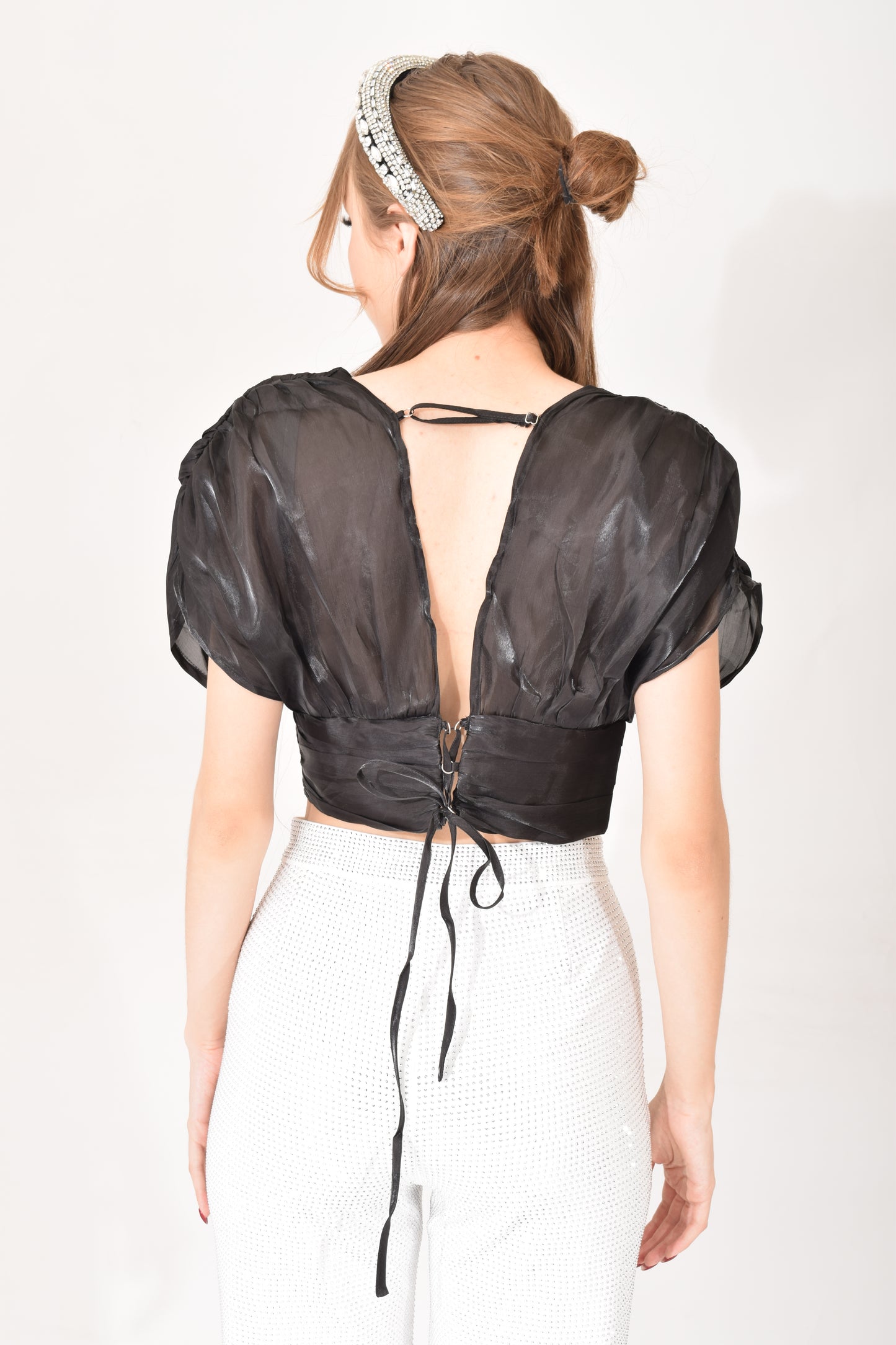 Blusa Corta Organza