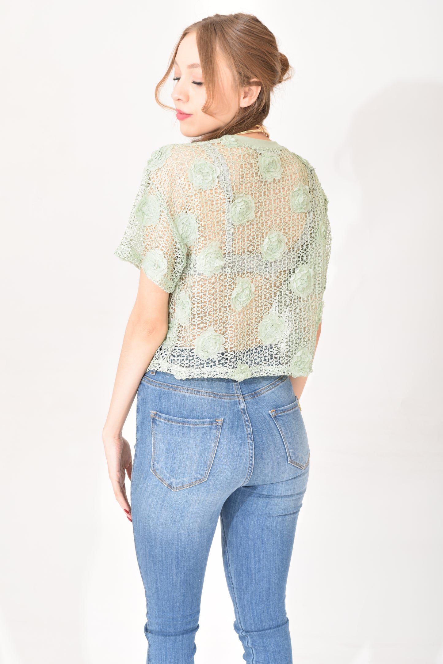 Blusa Red Flores Tela