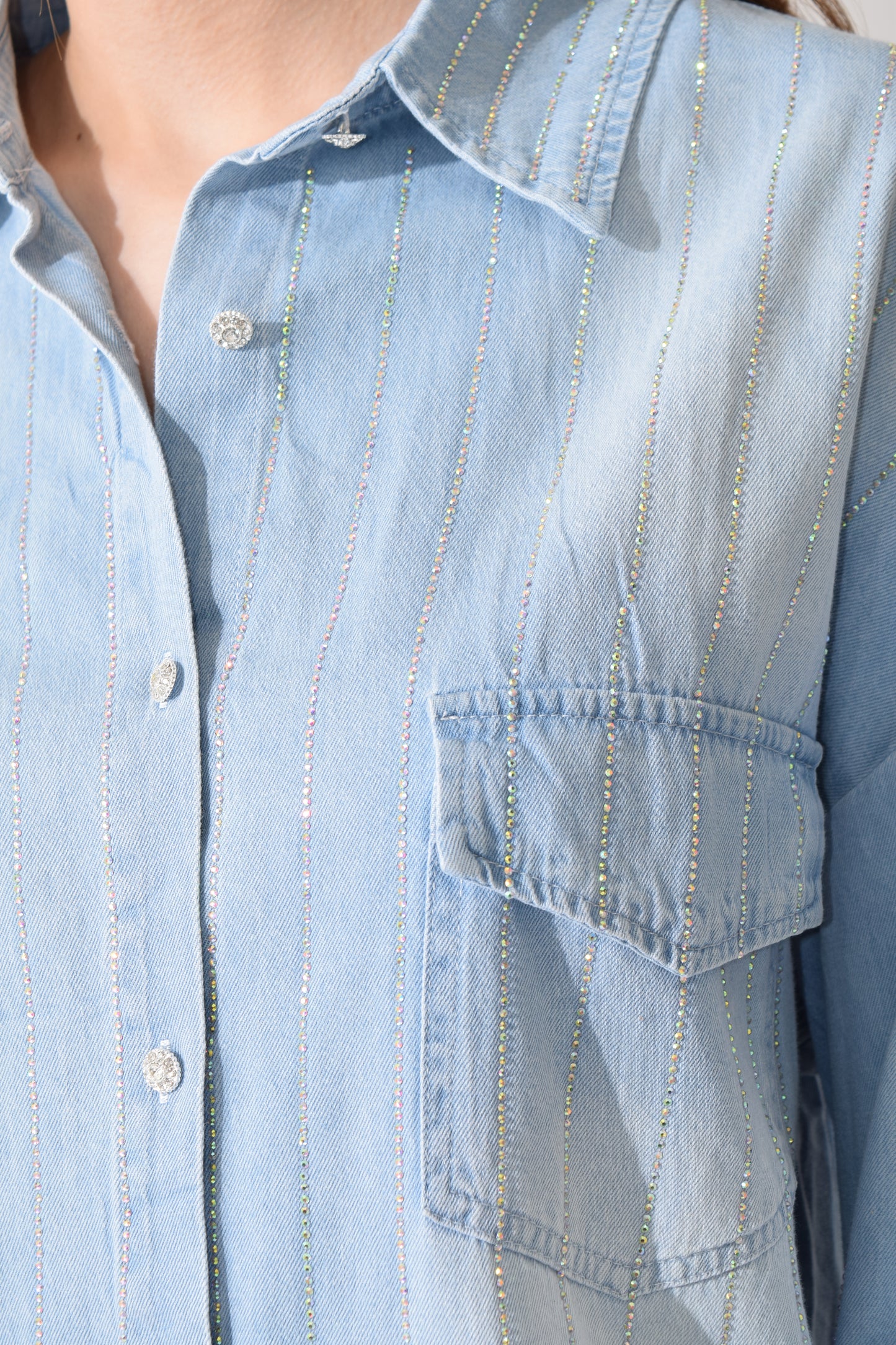 Camisa Mezclila Brillos