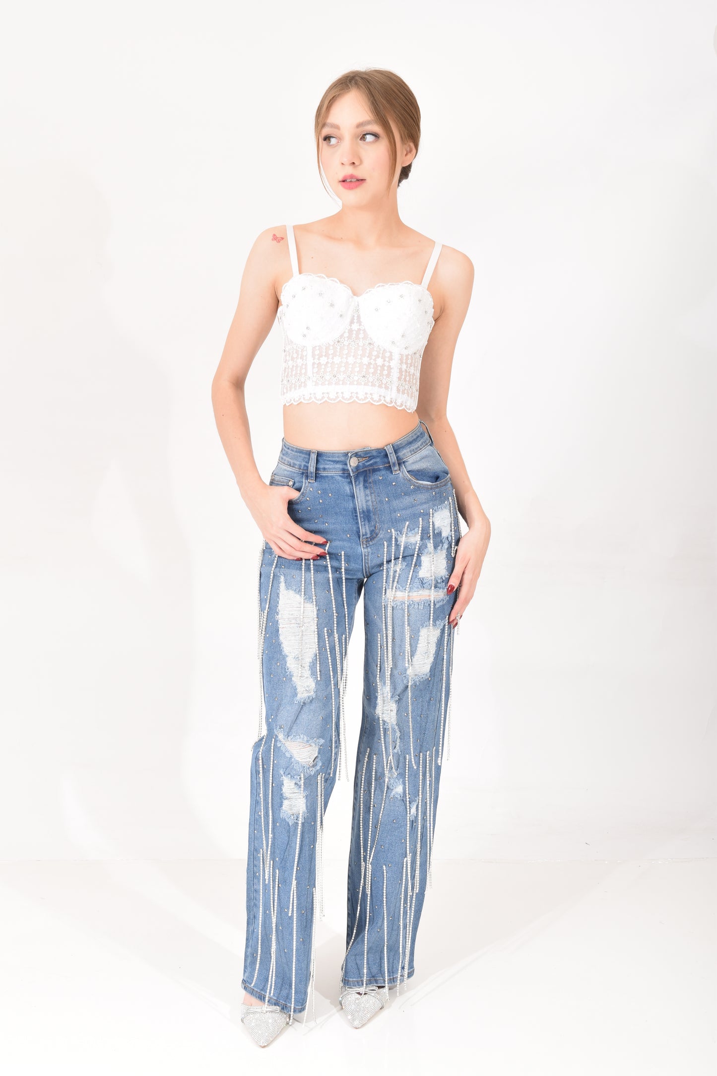 Corset Encaje Brillos