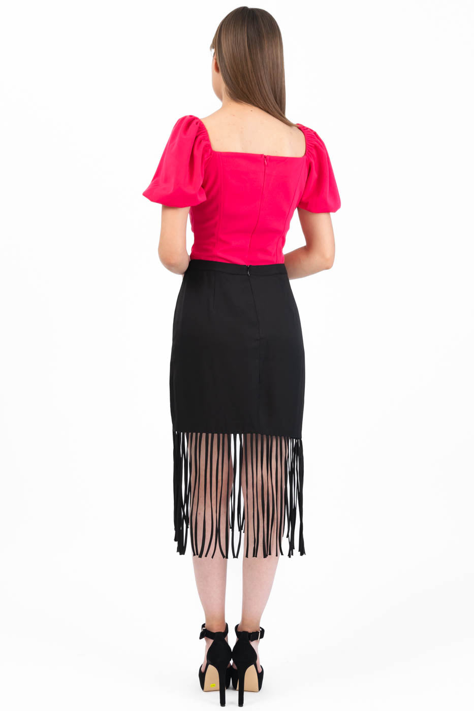 Falda flecos largos