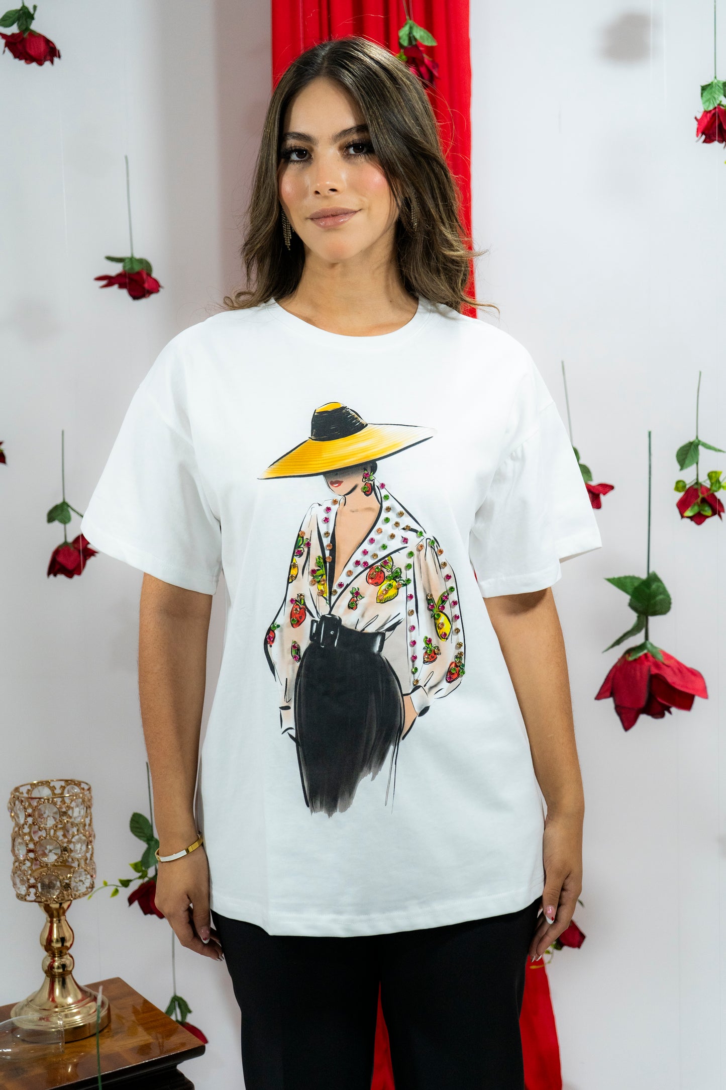 Playera Mujer brillos