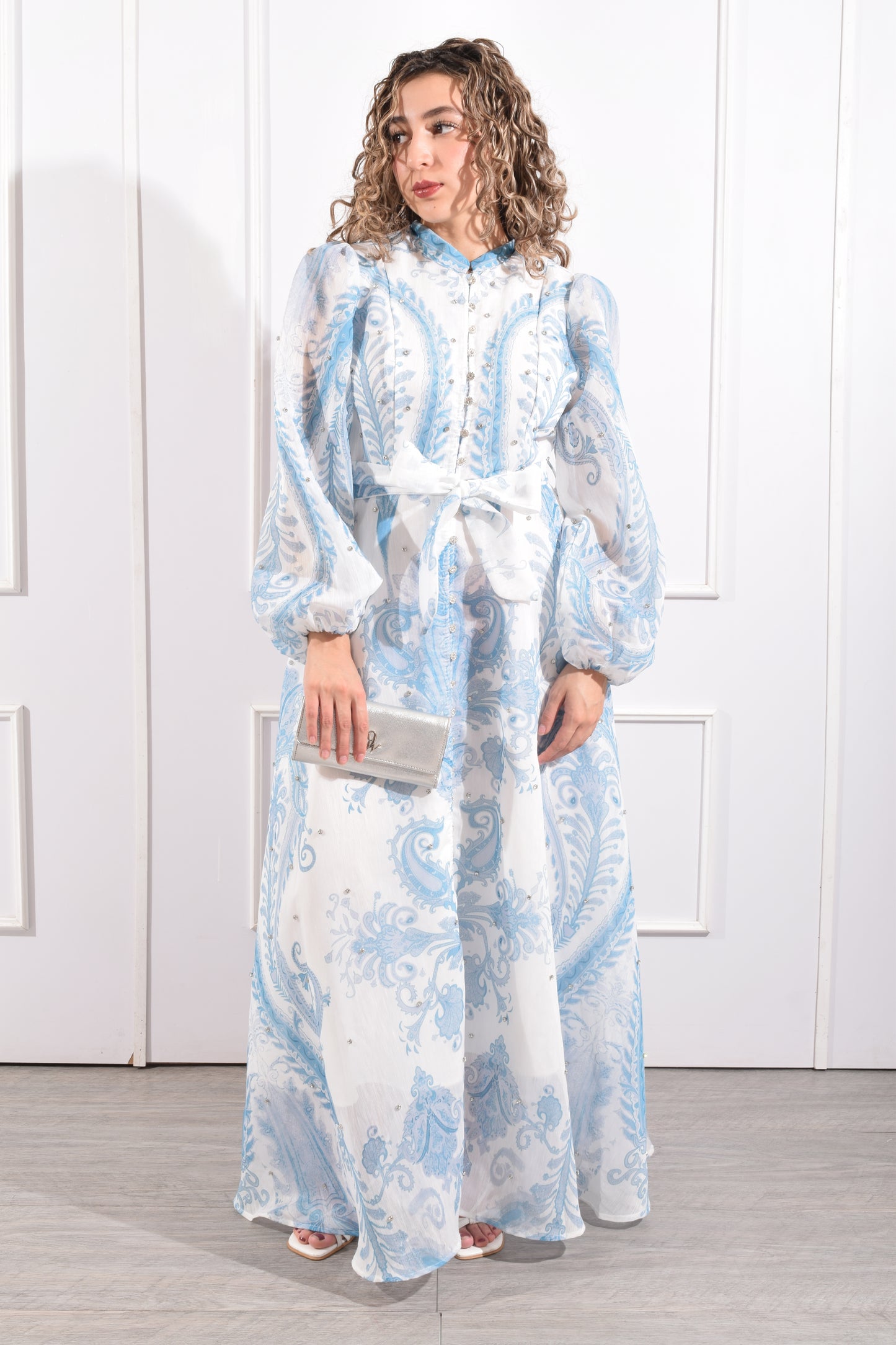 Vestido Estampado con Brillos