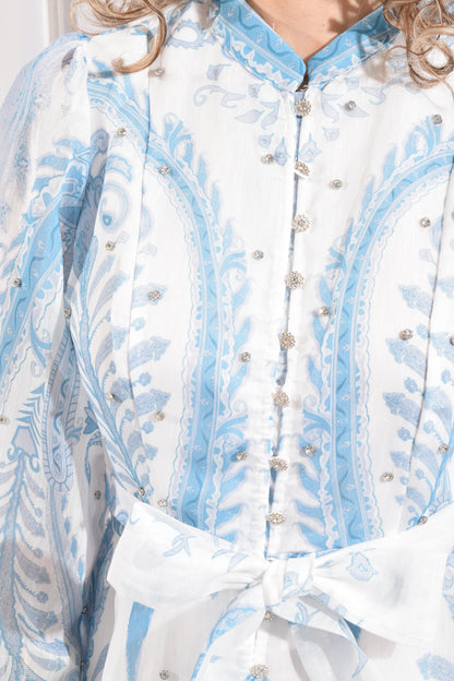 Vestido Estampado con Brillos