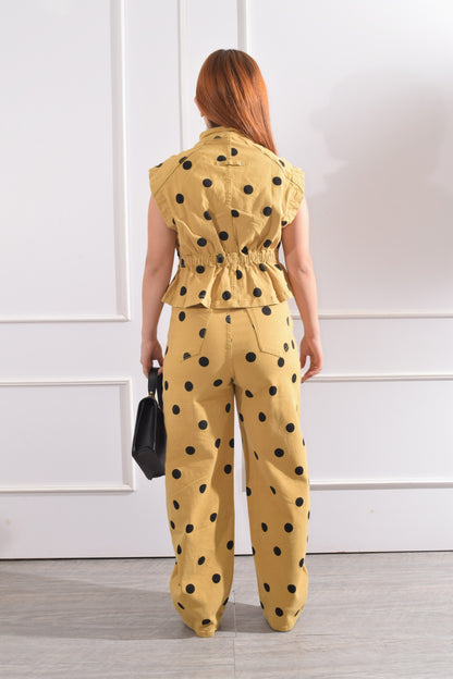 Set mezclilla polka dots