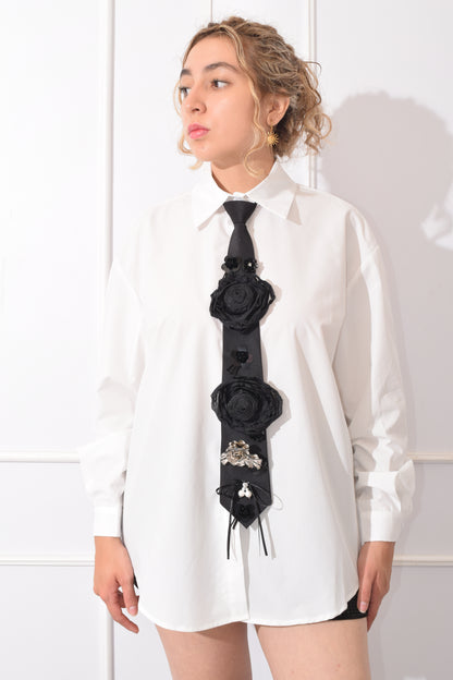 Camisa Corbata Decorada