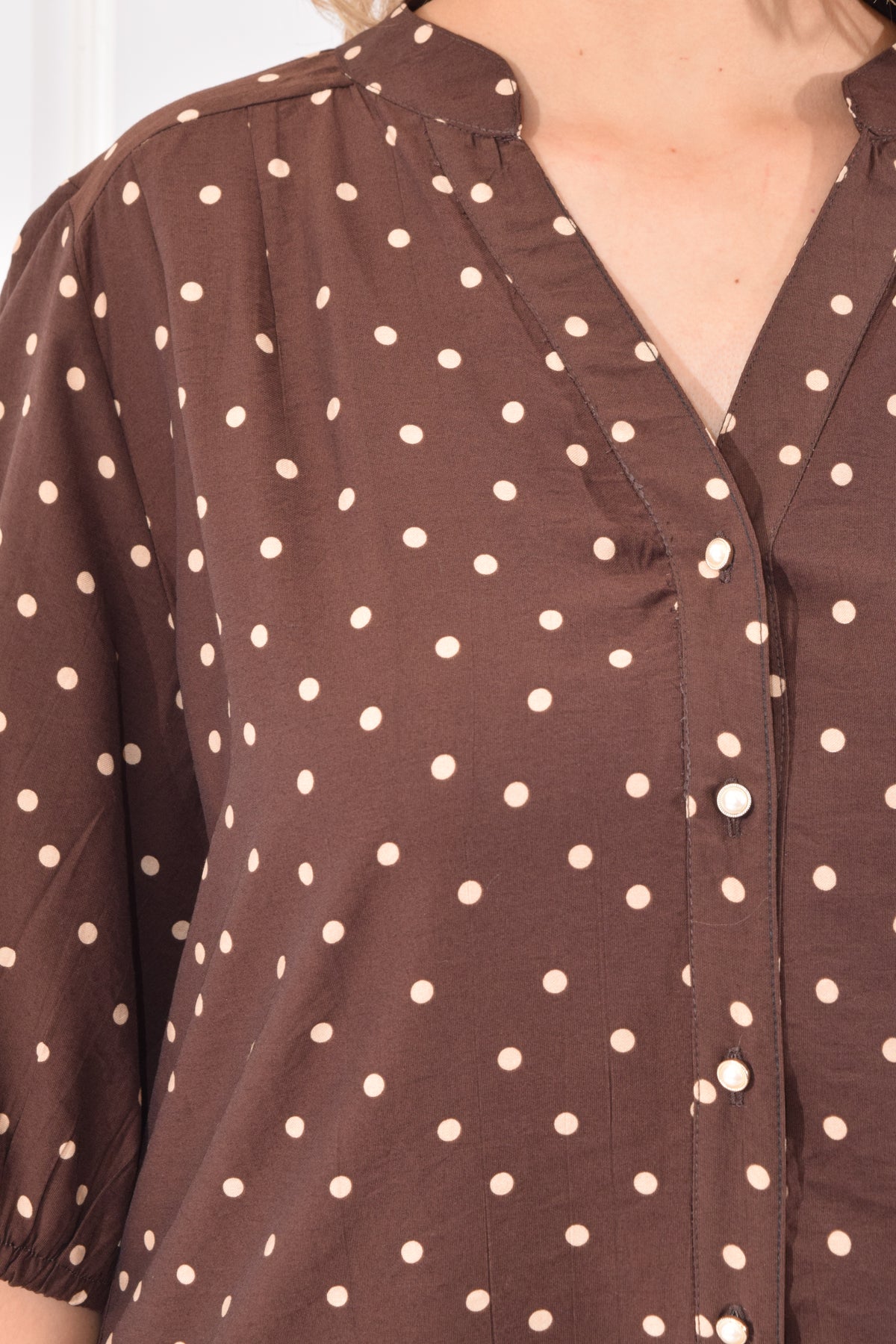 BLUSA POLKA DOTS CAFÉ
