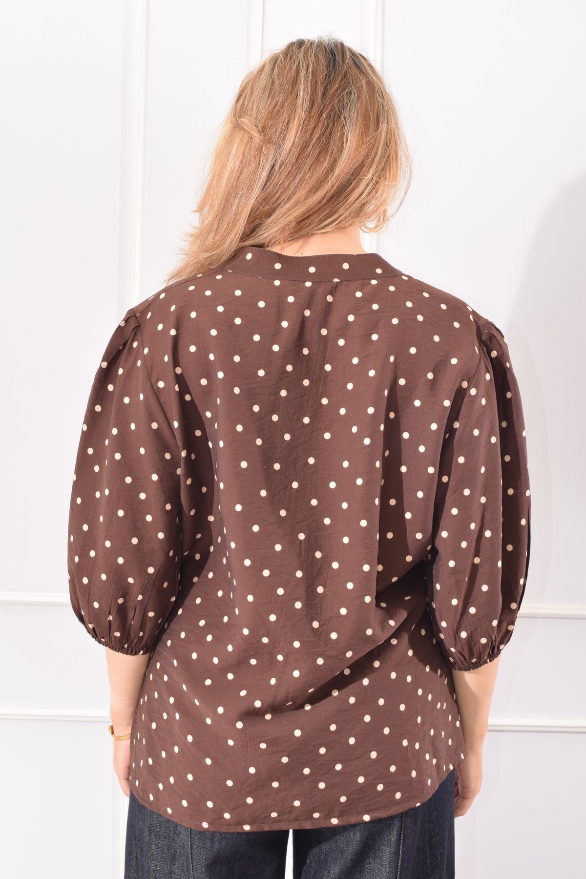 BLUSA POLKA DOTS CAFÉ