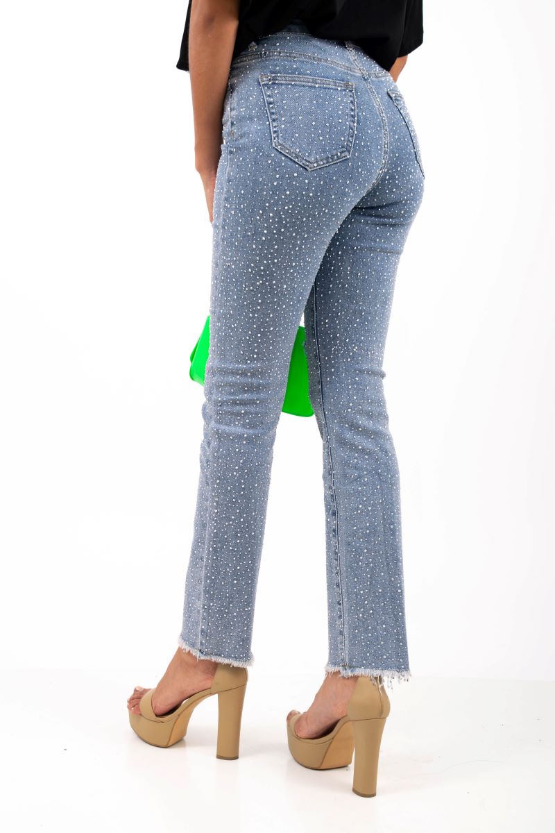 Pantalon mezclilla brillos