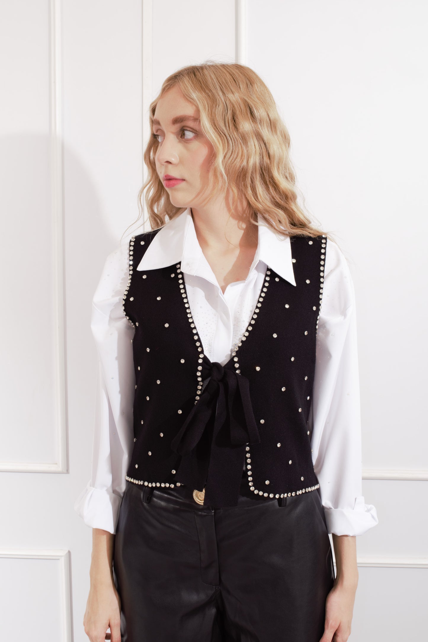 Chaleco Tejido Brillos