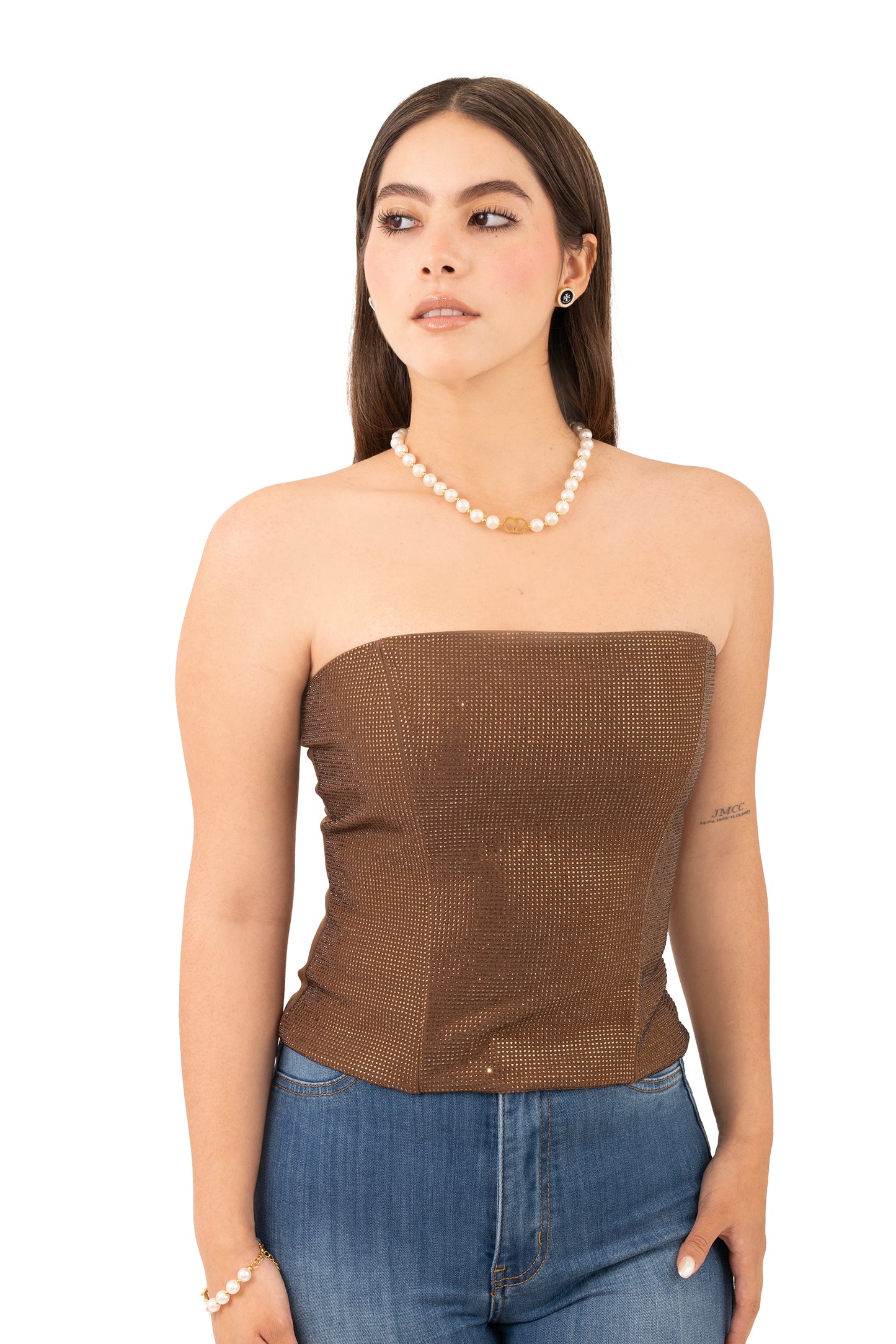 Top Brillos Strapless