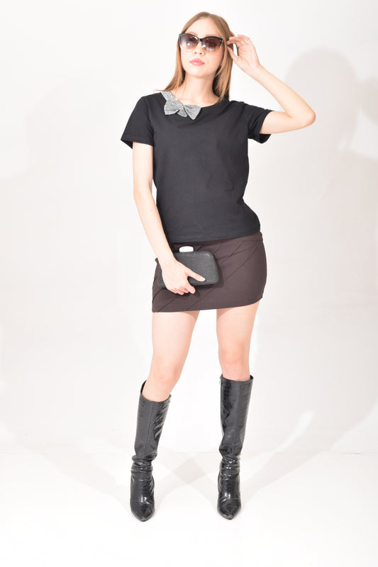 Playera Moño Brillos.