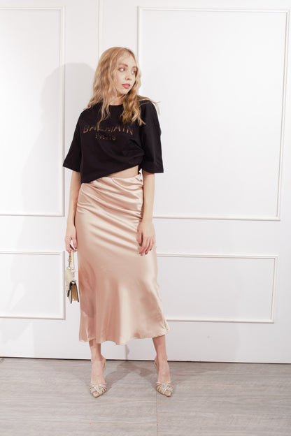 Playera Letras Brillos Over Size