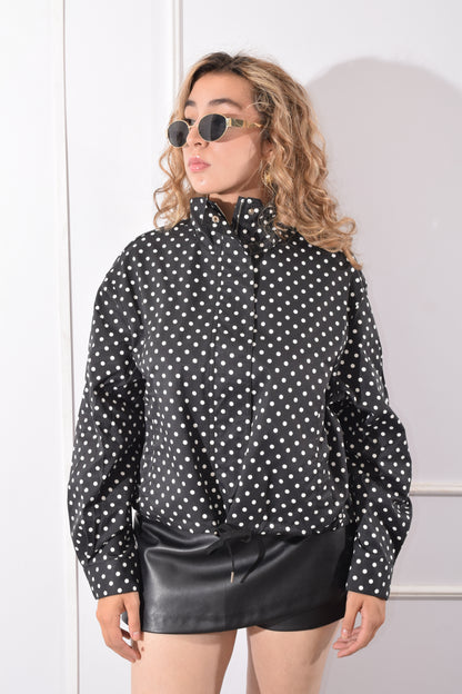 Chamarra Polkadots Negra