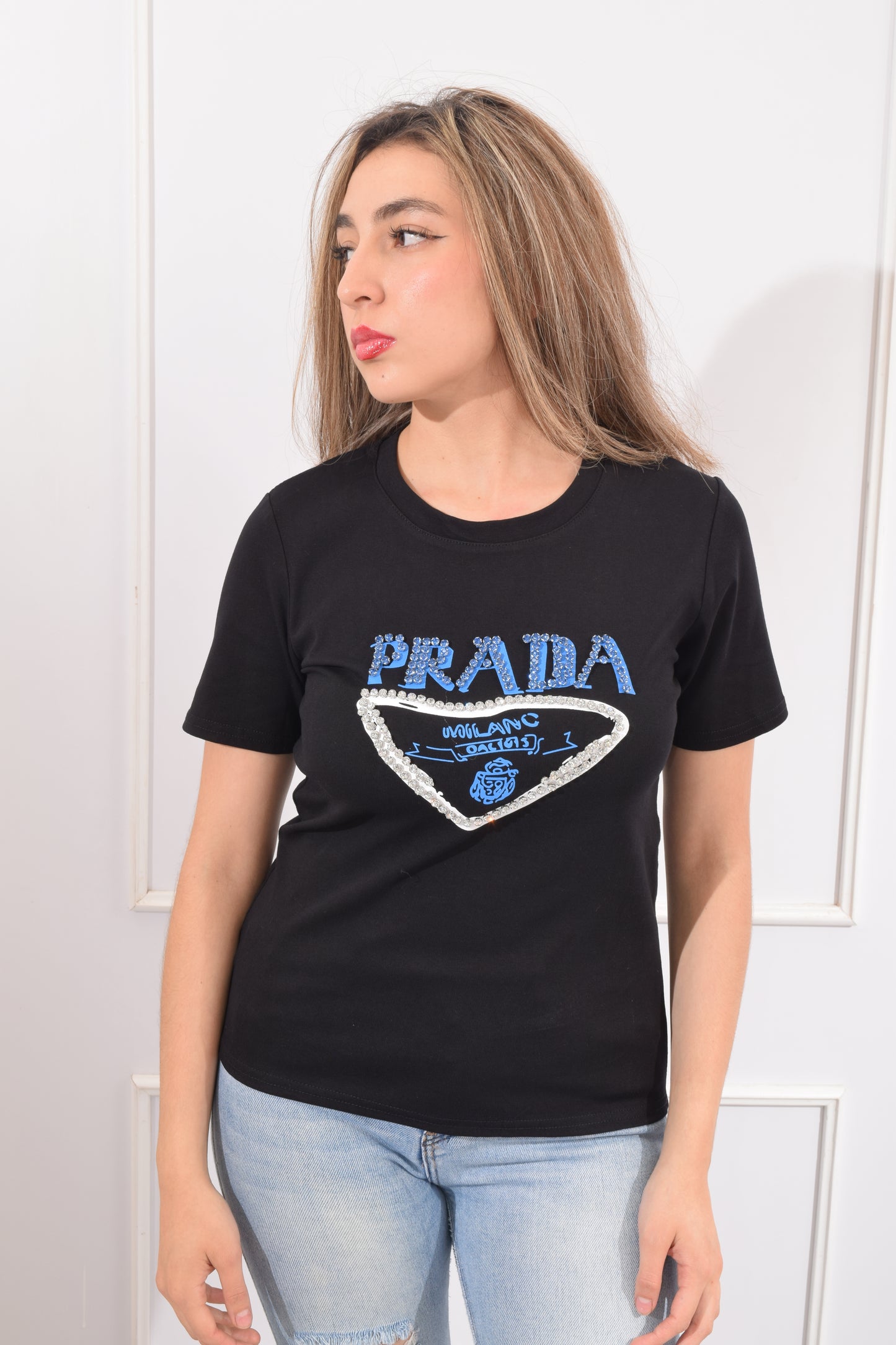 Playera Letras Con Brillos