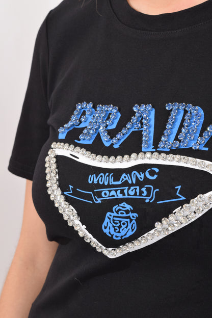 Playera Letras Con Brillos