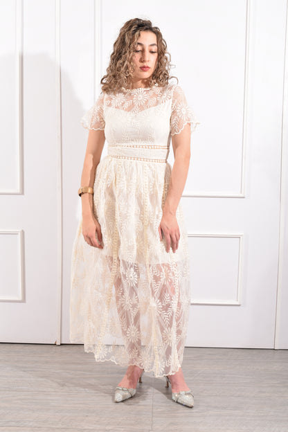 Vestido Organza Bordada