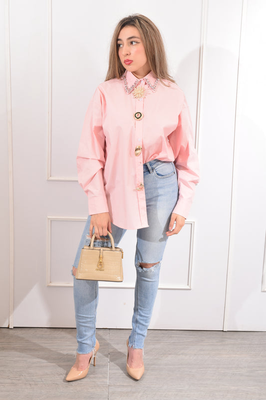 Blusa Brillos Cuello