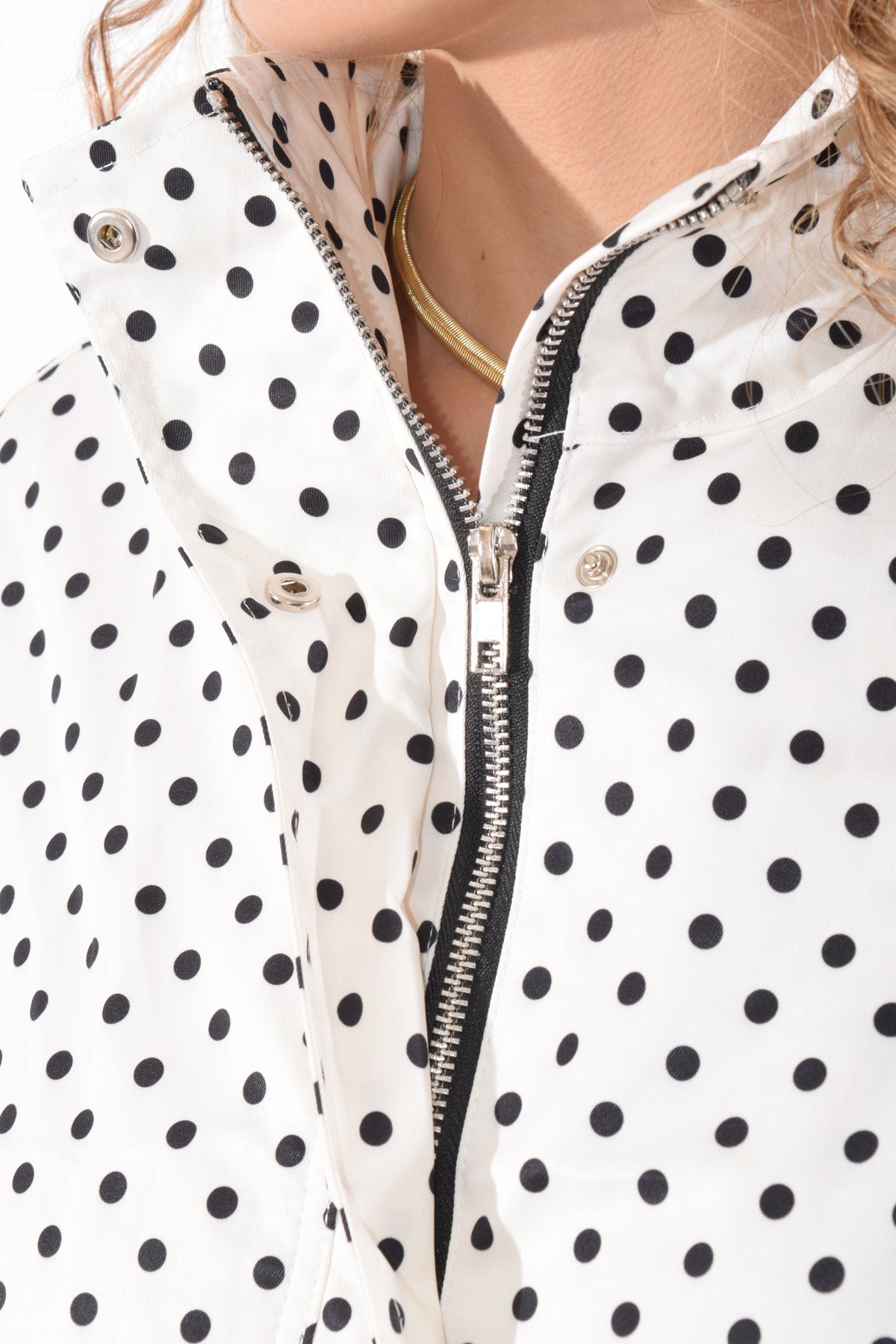 Chamarra Polkadots white