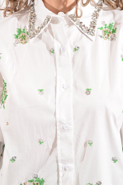 Blusa Flores Chaquira