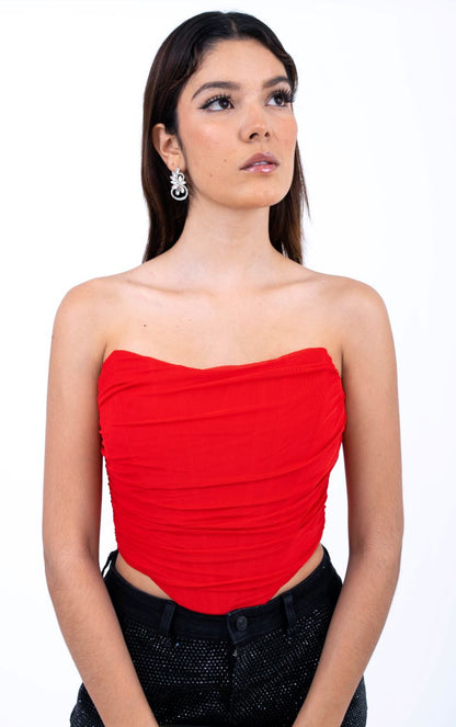 Top strapless tul