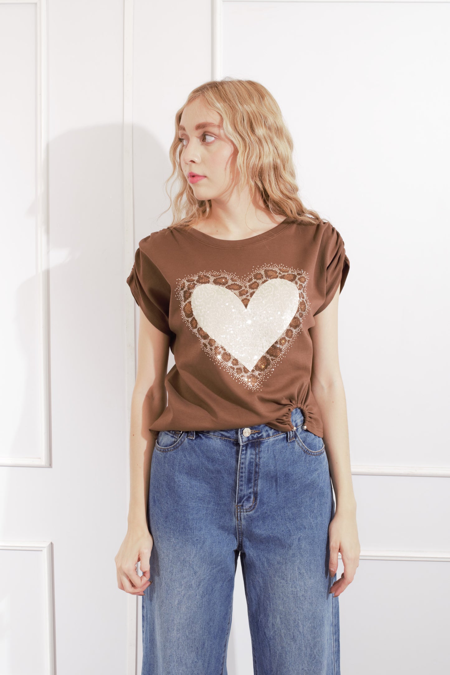 Playera Café Corazoón Brillos