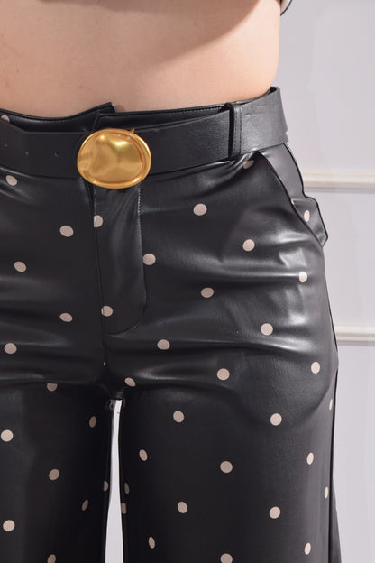 Pantalón vinipiel polka dots