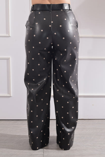 Pantalón vinipiel polka dots