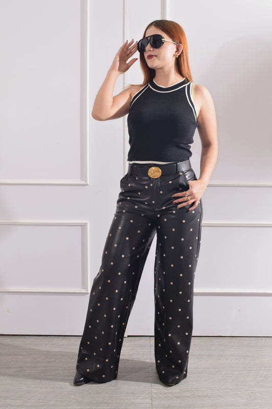 Pantalón vinipiel polka dots