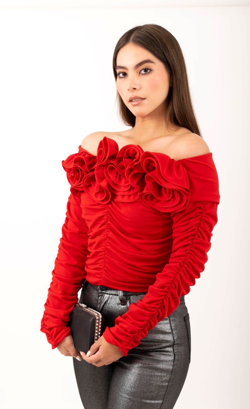 Blusa Pliegues Flores