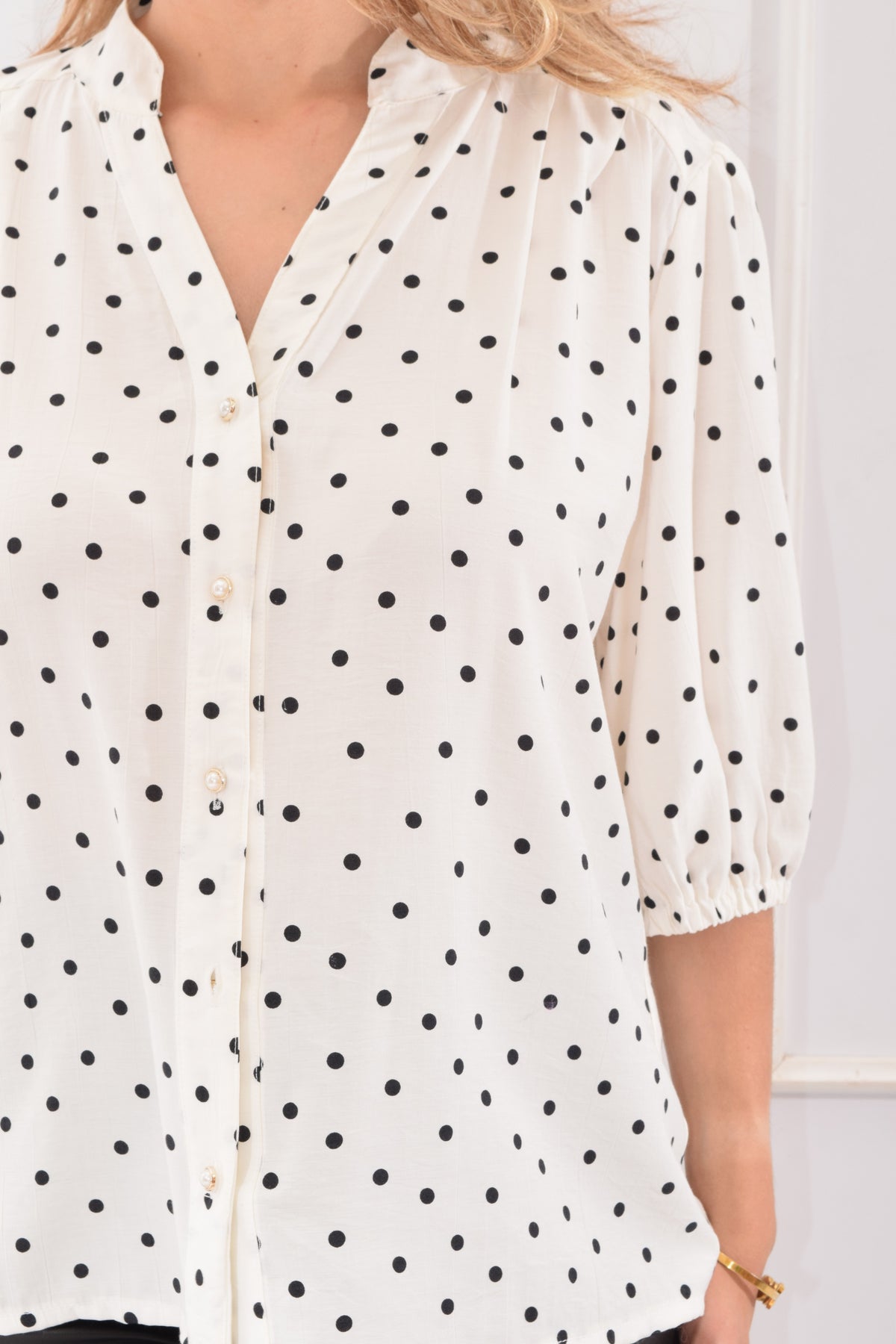BLUSA POLKA DOTS WHITE
