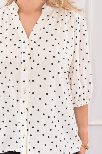 BLUSA POLKA DOTS WHITE