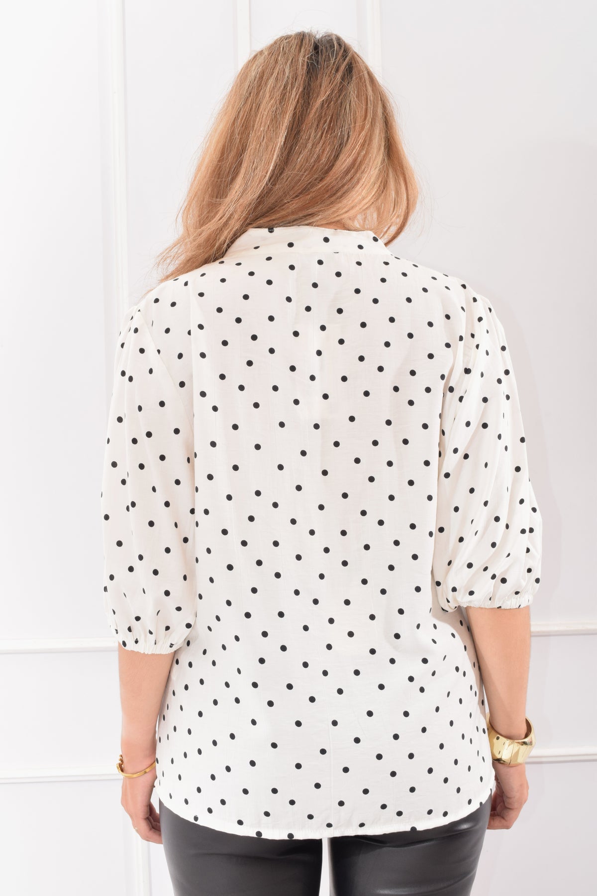 BLUSA POLKA DOTS WHITE
