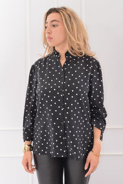 BLUSA POLKA DOTS BLACK